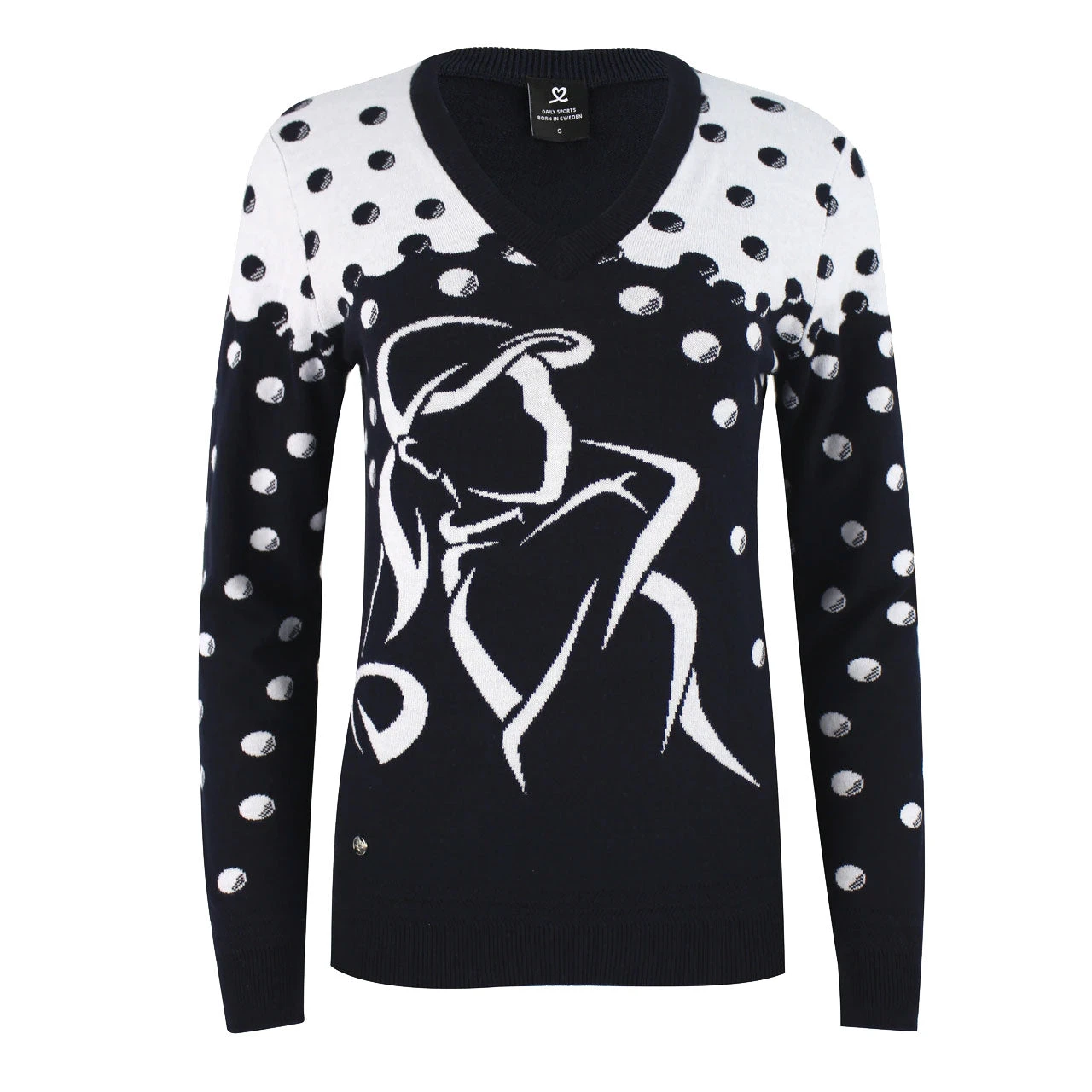 Daily Sports Aim Navy Womens V-Neck Golf Sweater