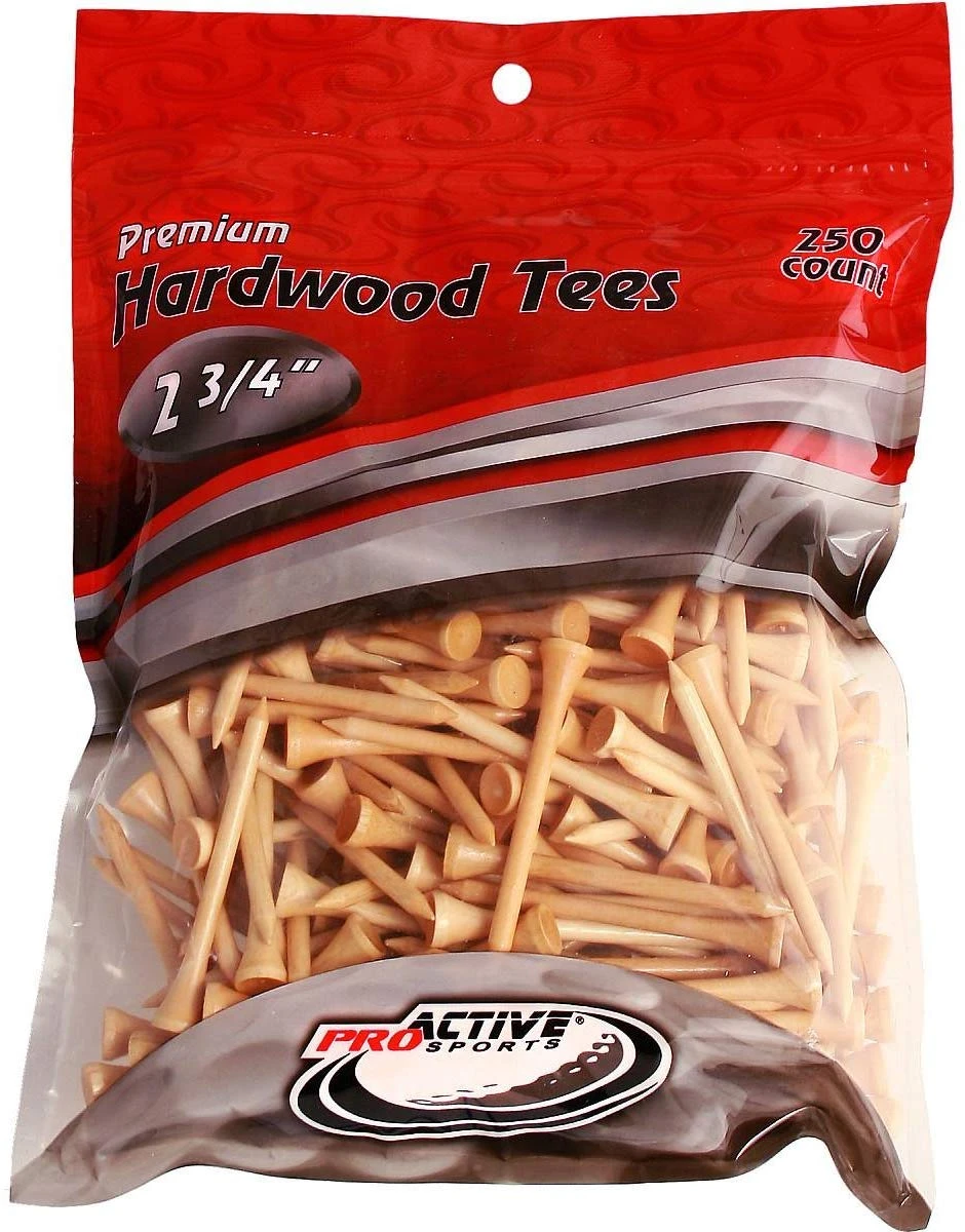 ProActive Premium Sports Hardwood Golf Tees 2.75" 250 Count