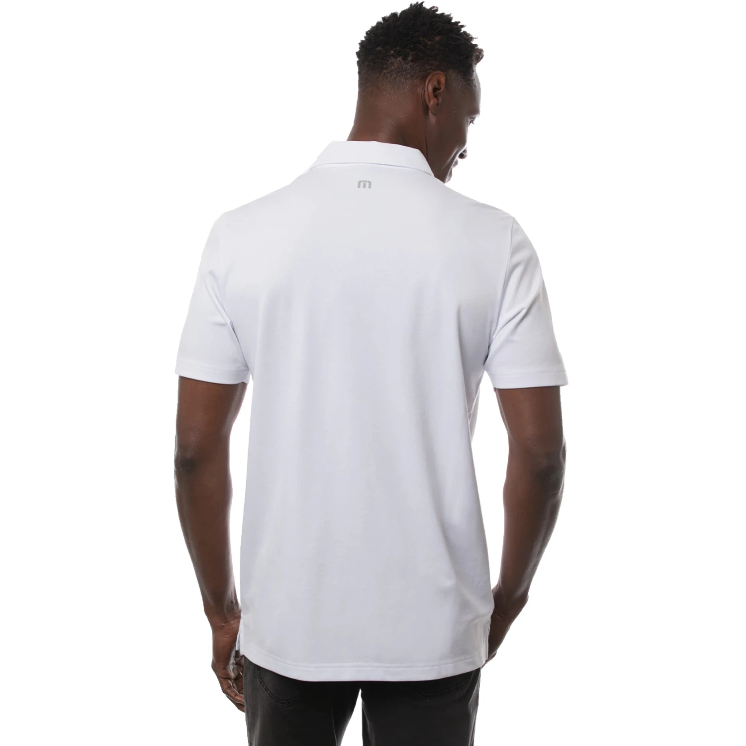 TravisMathew Get Iced White Mens Golf Polo - Image 3